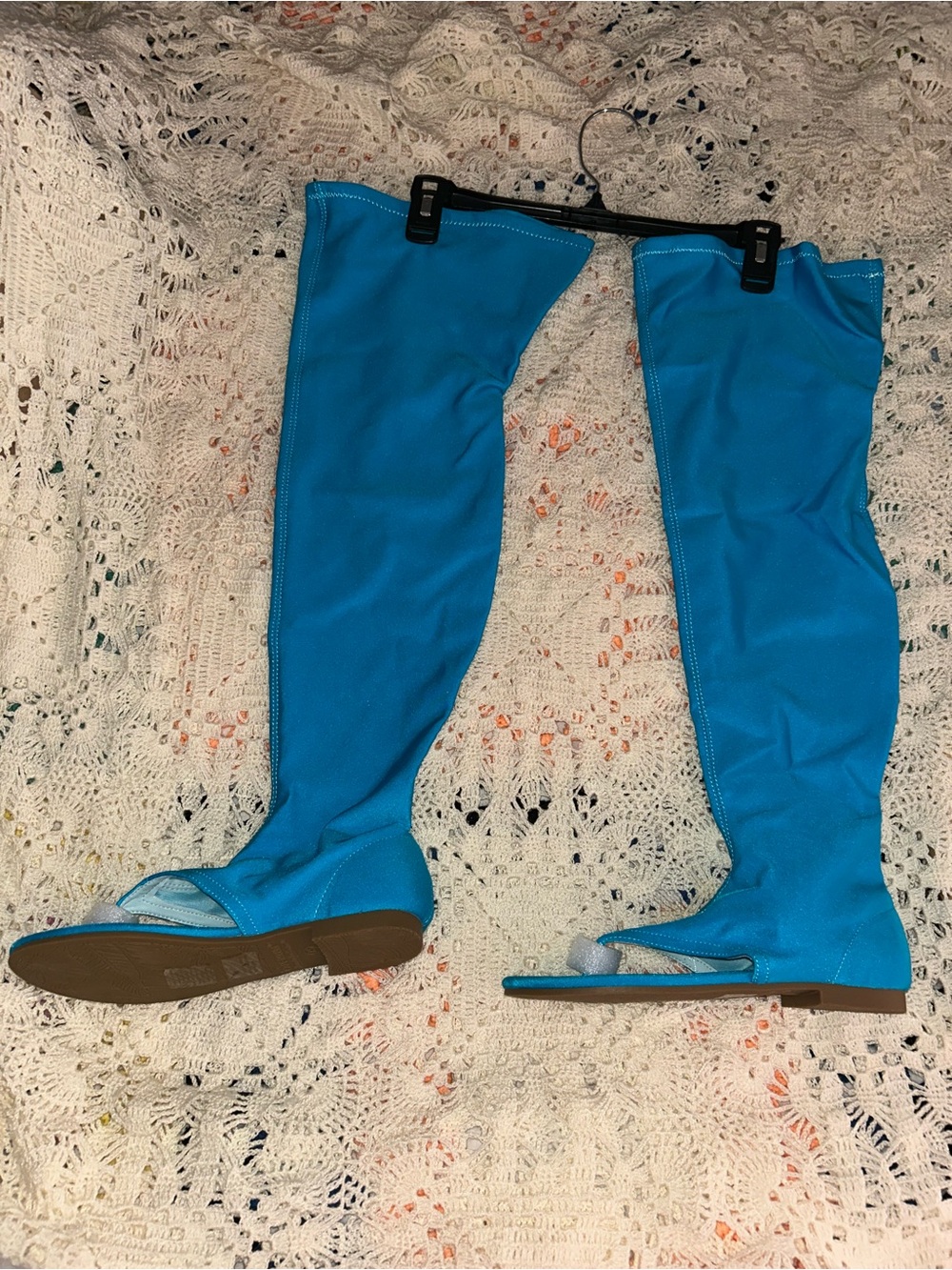 Cape Robbin Turquoise Over-the-Knee Sandal Boots